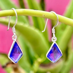 Exquisite Tanzanite Crystal Earrings, Gemstone Earrings, Blue Drop & Dangle Earrings, 925 Silver Jewelry, Engagement Gift, Christmas Gift