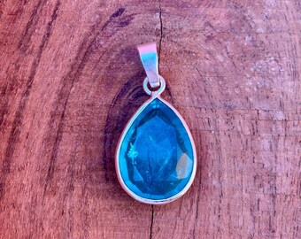 Paraiba Turmalin Anhänger: Tropfen 925 Sterling Silber Boho Schmuck