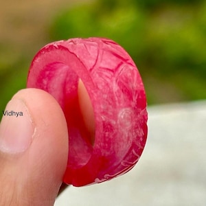 Natuurlijke rode kwartsring, handgesneden ring, edelsteenring, damesring, geboortesteensieraden, trouwring, kerstcadeau, statementring