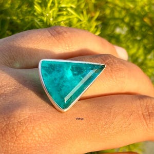 Paraiba Tourmaline  Ring in Silver, Gold, Fancy Shape Cut, Wedding Band Ring, Mother&#39;s day gift and Dainty Jewelry for Women, Gift For Her