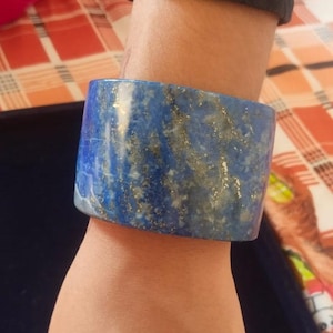 Lapis Lazuli Cuff Bracelet - Lapis Bracelet - Lapis Lazuli Bangle - Gemstone Cuff, Healing Stone Bracelet, Birthstone Jewelry, Gift For Her