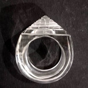 Natural Crystal Ring, Healing Gemstone, Statement Ring, Ring, Carved Ring, Crystal Jewelry, Pyramid Ring , Gift For Her, Birthstone Jewelry