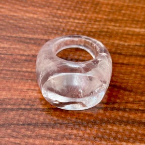 Clear Crystal Quartz Ring- Transparent Ring- Crystal Quartz Ring- Handmade Ring- Solid Healing Ring- Natural Gemstone Ring- Gift For Her.