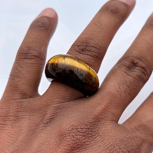 Men&#39;s Tigers Eye Ring • Chunky Vintage Statement Ring, Signet Gemstone Ring • Men&#39;s Jewelry • Fathers Day Gift • Birthstone Jewelry, Gifts