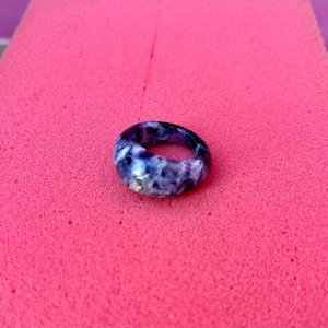 Fluorite Ring, Blue Purple  Gemstone Ring, Banded Pear Gemstone, Natural Stone Jewelry, Multi Fluorite Ring, Statement Ring, Gift For Her