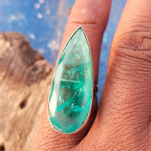Paraiba Tourmaline Crystal Ring, Ring, Gemstone Ring, Handmade Ring, Birthstone Ring, Women Ring, Christmas Gift, 925 Sterling Silver Ring