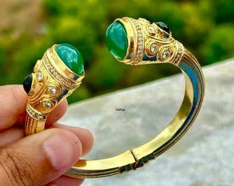 Brazalete de ónix verde natural, joyería para mujer, brazalete hecho a mano, joyería de ónix, plata de ley 925, regalo de boda, brazalete con piedra preciosa ovalada.