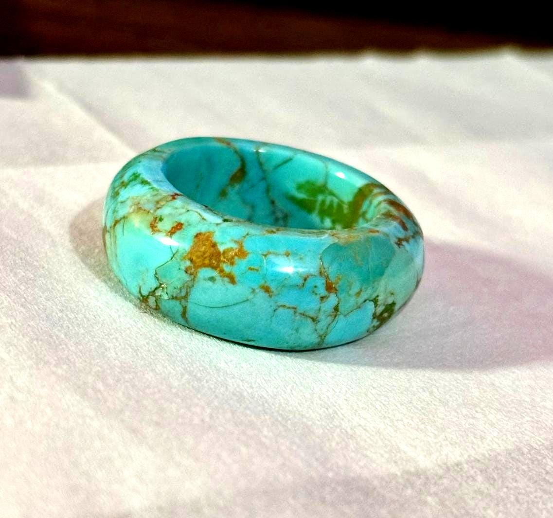 Handmade Arizona Turquoise Ring: Natural Gemstone Statement Ring