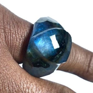 Genuine Labradorite Ring, Labradorite Silver Ring, Labradorite Ring, Labradorite Statement Ring, Labradorite Boho Ring, Mother&#39;s Day Gift