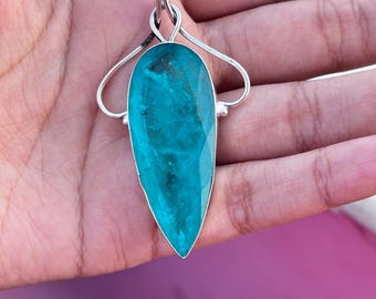 Paraiba Turmalin Anhänger: Handgemachtes 925 Sterling Silber, Geschenk für Frauen