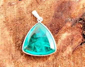 Handgemachter Paraiba Turmalin Anhänger: 925K Sterling Silber, 20 mm Edelstein