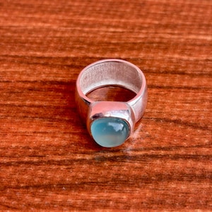 Aqua Chalcedony Ring, 925 Sterling Silver Ring, Handmade Gifts, Women Jewelry, Wedding Gifts, Silver Jewelry, Anniversary Gift, Sale, Gifts.