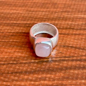 Rose Quartz Ring, 925 Sterling Silver Ring, Handmade Ring, Band Ring, Lovely Ring,Women Jewelry, Pink Stone Ring,Gift For Her