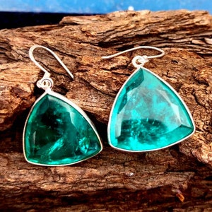 Blue Tourmaline Crystal Earrings, Aqua Blue Tourmaline Earrings, Drop Earrings, Blue Gemstone Earrings, Tourmaline Jewelry, Christmas Gift