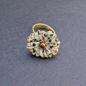 Dalmatinerring: Smycken i 925 sterlingsilver, smycken i guld med rubindetaljer
