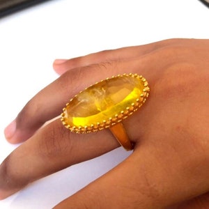 Gelber Saphir Ring, 925 Sterling Silber Ring, Birthstone Ring, Verlobung Geschenk, Frauen Ring, Geschenk für sie, Statement Ring, Geschenke