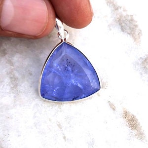 Tanzanite Pendant 925 Sterling Silver Pendant Necklace Tanzanite Gemstone Pendant Jewelry Handmade Pendant Tanzanite Jewelry GiftHer