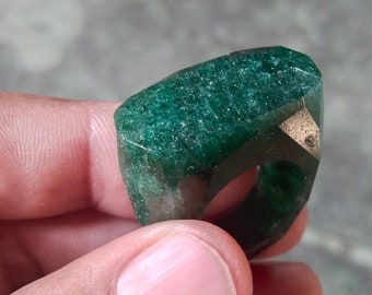 Handmade Green Aventurine Gemstone Ring: Stacking Birthstone Ring