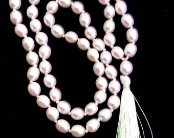 Natural Freshwater Pearl Necklace, Pearl Necklace, Wedding Pearl Necklace Gift, Knotting Freshwater Pearl Necklace , Valentine Gift For Her.