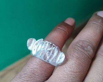 Anillo de cuarzo transparente natural: anillo solitario apilable hecho a mano