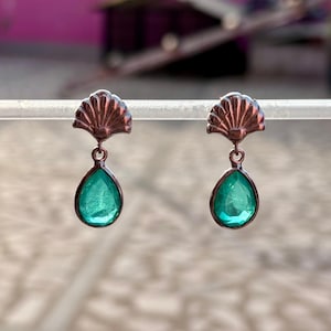 Green Emerald Silver Earrings, 925 Sterling Silver Drop Earring, Handmade Gemstone Jewelry, Emerald Earring, Women&#39;s Gift