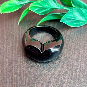 Black Onyx Heart Shape Ring, Beautiful Heart Ring, Gemstone Ring, Handmade Ring, Gorgeous Onyx Jewellery, Gifts for Him, Lovely Ring