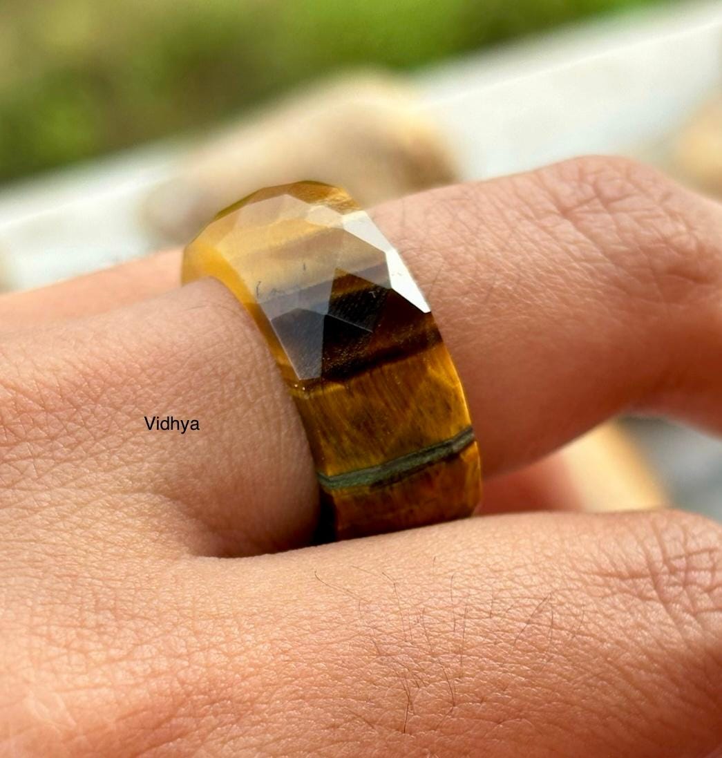 Tigers Eye Onyx Ring - Etsy