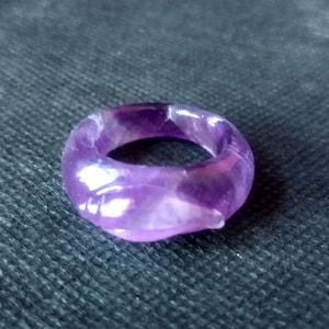Handmade Amethyst Ring, Shell Shape Ring, Statement Ring, bohemian ring , purple quartz jewelry, bridesmaid ring gift for her
