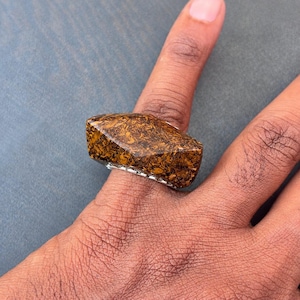 Jasper Ring : Boho Handmade ring , 925 Sterling Silver Jewelry .