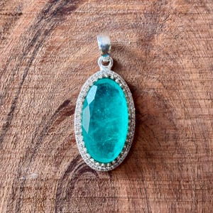 Faceted  Emerald Pendant 925 Sterling Silver Pendant Real Gemstone Pendant Handmade Pendant Gift For Bridal Beautiful Emerald Jewelry