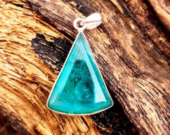 Paraiba Turmalin Kristall 925 Silber Anhänger - Handgemachter Geburtsstein