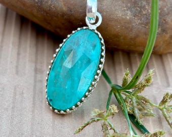 Paraiba Turmalin Anhänger: Ovaler Edelstein, 925 Sterling Silber