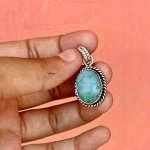 Larimar Gemstone Pendant,  925 Sterling Silver Pendant, Gemstone Pendant, Handmade Pendant , Birthstone Jewelry , Christmas Gift