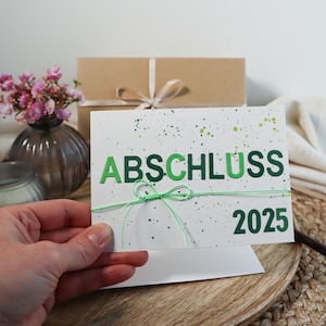 Karte zum erfolgreichen Abschluss in grün, Geldgeschenk zum Schulabschluss, Karte zur bestandenen Prüfung, Glückwunschkarte zum Abitur