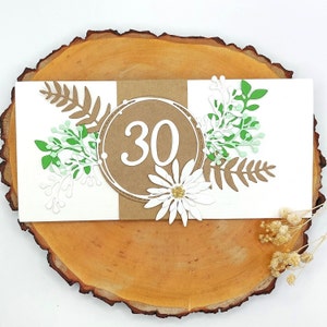 Karte zum 30. Geburtstag, personalisierbare Geburtstagskarte, individuelle Gutscheinkarte, besondere Glückwunschkarte