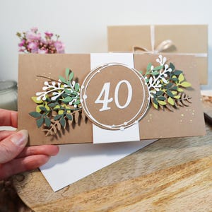 Geschenk zum 40. Geburtstag, personalisierbare Geburtstagskarte, individuelle Gutscheinkarte, besondere Glückwunschkarte für Sie und Ihn