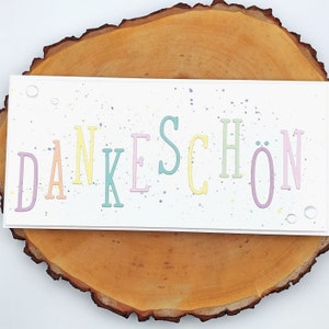 Dankeskarte personalisiert, individuelle Danke Karte, Karte Dankeschön, Verpackung für ein Geldgeschenk, Karte zum Abschied, Geschenk Danke