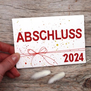 Karte zum Abschluss, Geldgeschenk zum Schulabschluss, Karte zur bestandenen Prüfung, Glückwunschkarte zum Abitur