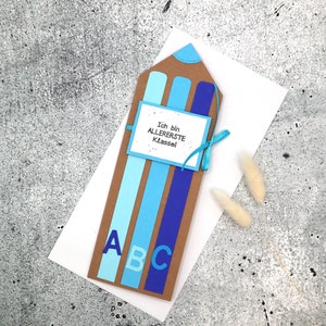 Grußkarte zur Schuleinführung, personalisierbar, Glückwunschkarte  Schulkind, Geschenk zur Einschulung