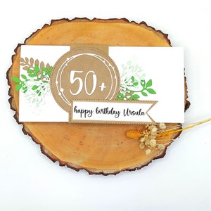 personalisierbare Geburtstagskarte, Karte zum runden Geburtstag, individuelle Gutscheinkarte, besondere Glückwunschkarte
