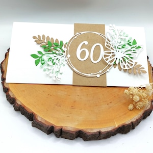 Karte zum 60. Geburtstag, personalisierbare Geburtstagskarte, individuelle Gutscheinkarte, besondere Glückwunschkarte