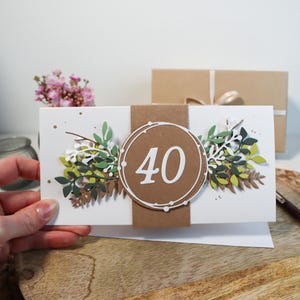 Geschenk zum 40. Geburtstag, personalisierbare Geburtstagskarte, individuelle Gutscheinkarte, besondere Glückwunschkarte für Sie und Ihn