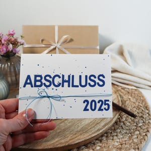 Karte zum erfolgreichen Abschluss in blau, Geldgeschenk zum Schulabschluss, Karte zur bestandenen Prüfung, Glückwunschkarte zum Abitur