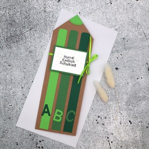 Grußkarte zur Schuleinführung, personalisierbar, Glückwunschkarte  Schulkind, Geschenk zur Einschulung