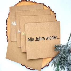 minimalistische Weihnachtskarte, Weihnachtskarte mit Spruch, Karte zu Weihnachten aus  Kraftpapier