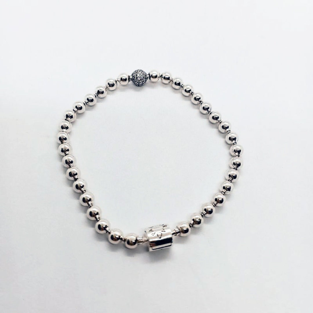 Pandora Beads and Pave Bracelet 925 Sterling Silver Etsy