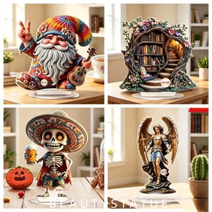 2D HD Printed Acrylic Desktop Stand‑up Ornament, Assemble‑Type Flat Table Decor, Collectible Gift for Tabletop Display Enthusiasts