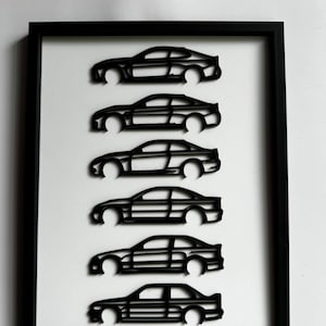 BMW 3D Wallart - Silhouettes BMW emblématiques en différentes tailles | Décoration murale haut de gamme pour les passionnés d'automobile | Cadeau parfait pour les fans de BMW
