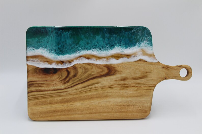 Ocean Art Resin Cheese Board Wide Paddle Etsy