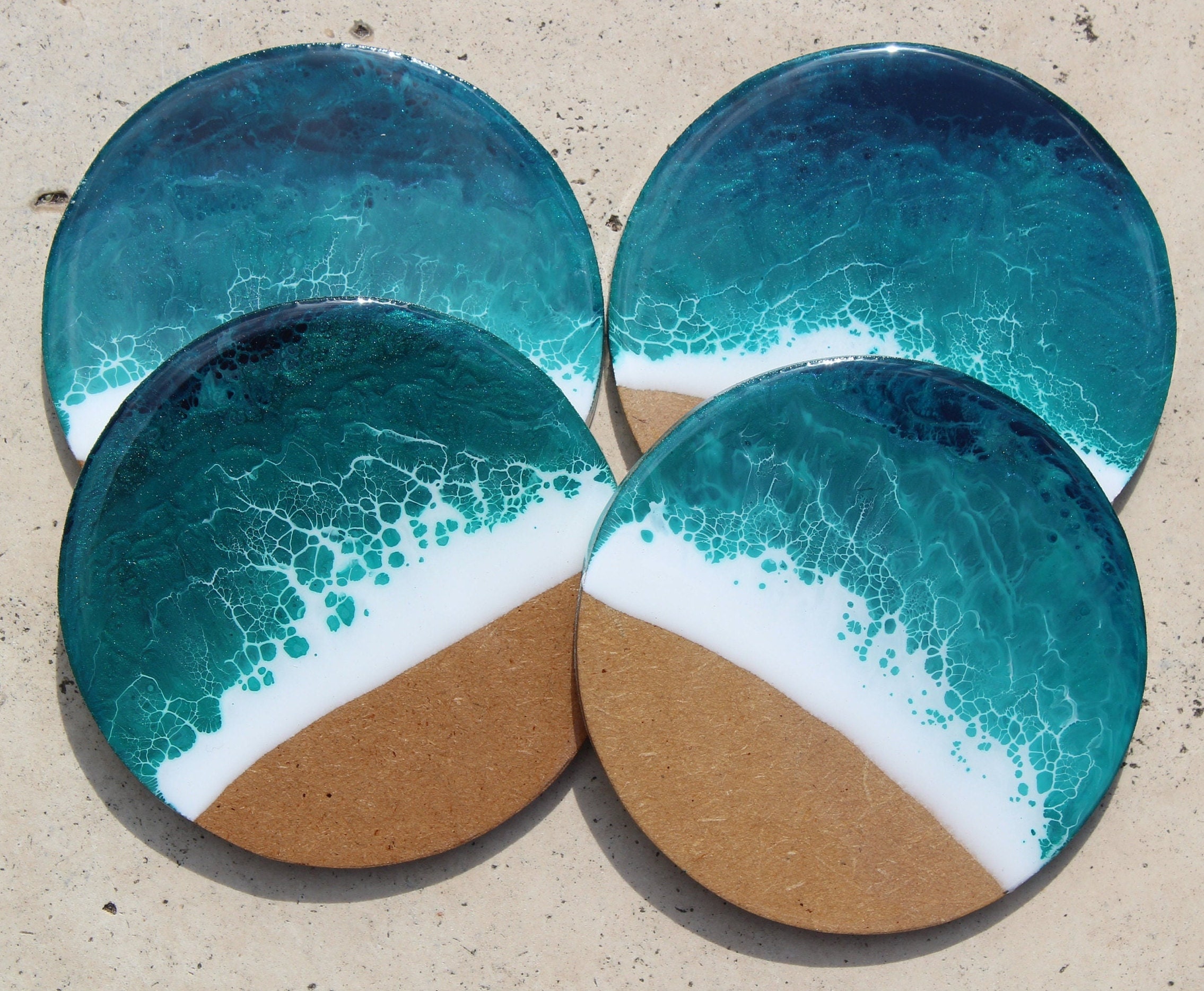 Ocean Art Resin Coasters Etsy Australia